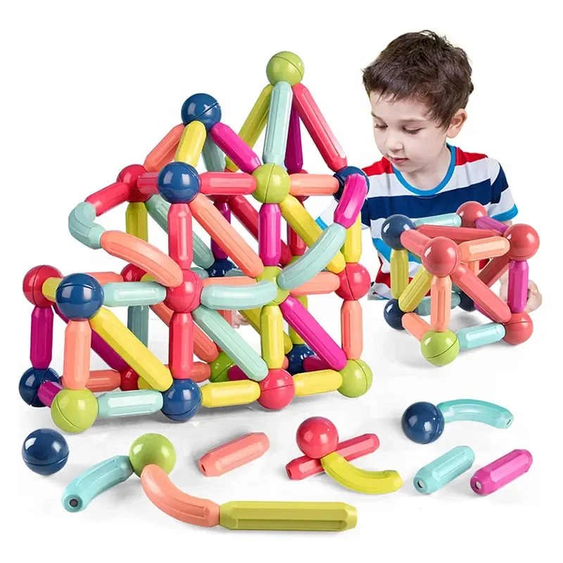 2024 New Business Ideas DIY Magnetic Toys Montessori Toys 0-12 Months Kids Magnetic Sticks And Balls