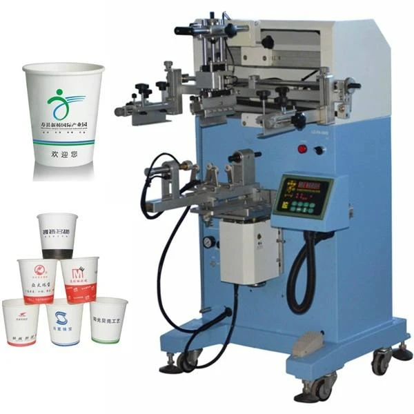 Цилиндрические полуавтоматические машины для трафаретной печати для бутылок из нержавеющей стали, пластиковых бумажных стаканчиков