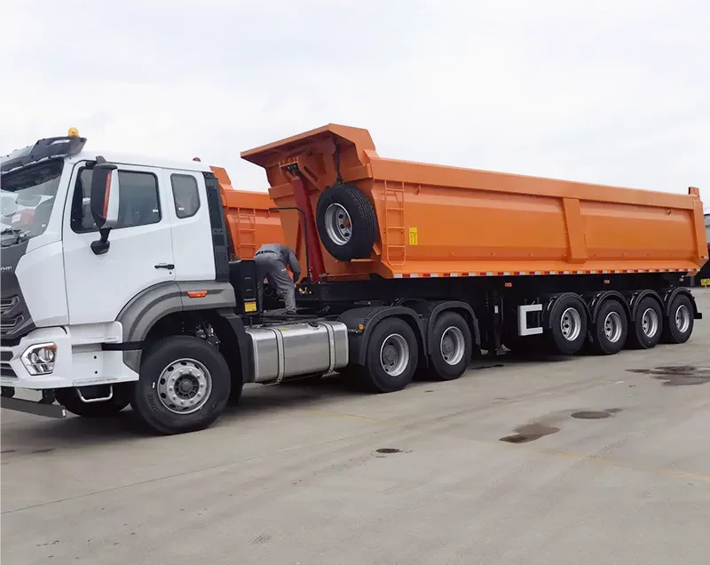 Hydraulic cylinder 4 axles 50tons  Grain Stone Sand Semi trailer  U type Dump Trailers Tipper truck Trailer