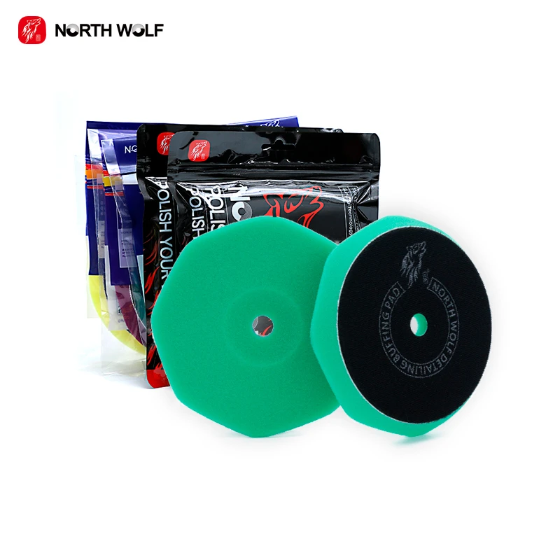 North Wolf Factory Foam Buffing Pad Auto Detailing Supplies Green Cutting Sponge Polish Pad
