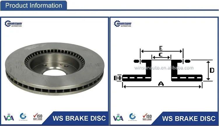 Casting Iron OEM Standard Customized Front Axle Disc Brake Rotor 51712-2C000 517122C000 for HYUNDAI KIA