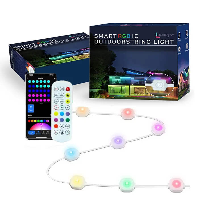 100 футов с 72 интеллектуальными лампами RGB + IC светодиодные точечные огни уличные водонепроницаемые rgb rgbw точки Праздничные рождественские украшения огни