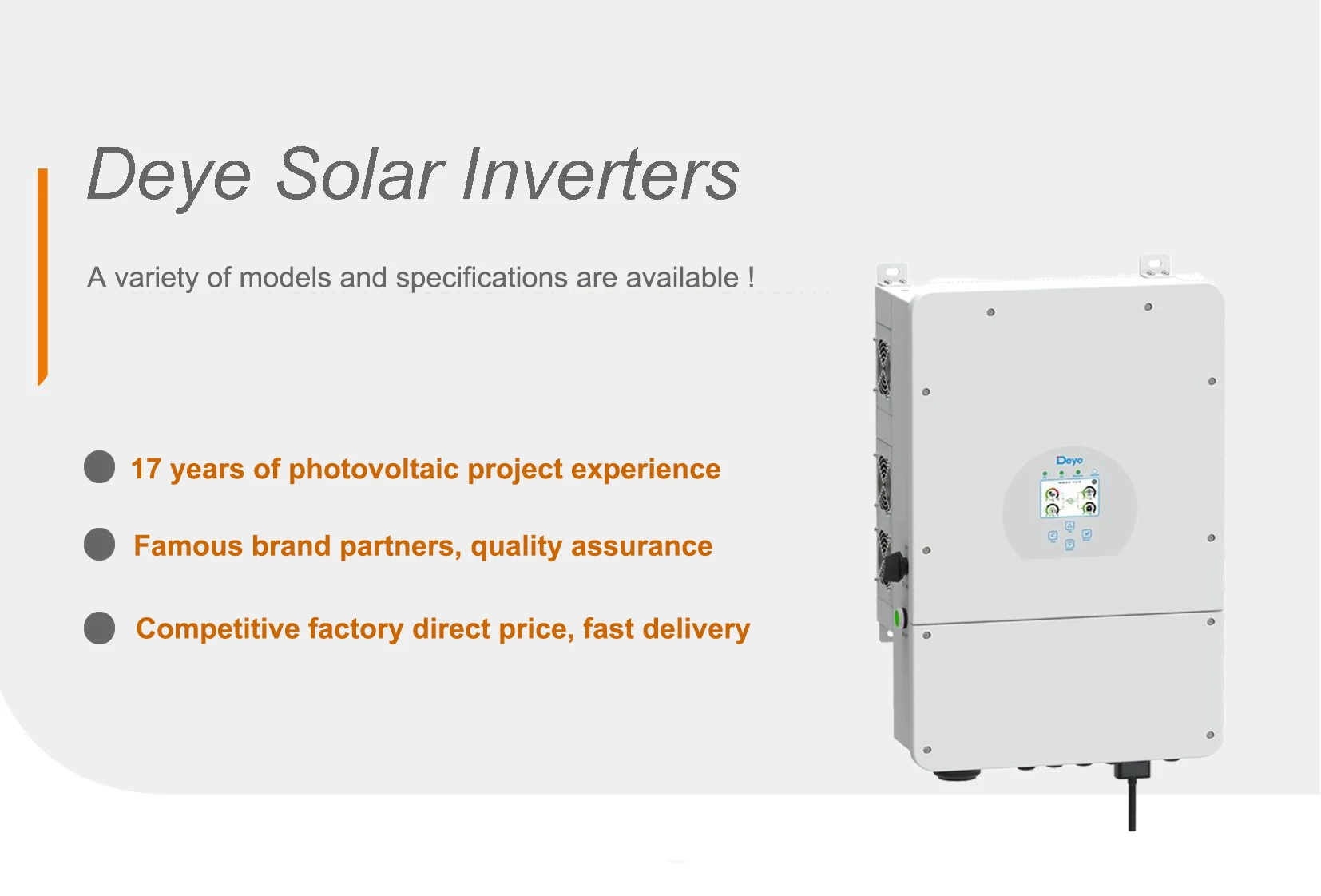 China Manufacturer Customized Deye Inverter 5kw 6kw 7.6kw 8kw  Hybrid Solar Power Inverter