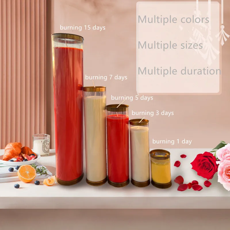 Wholesale handmade smokeless glass candles soy wax long burning time Religious candles