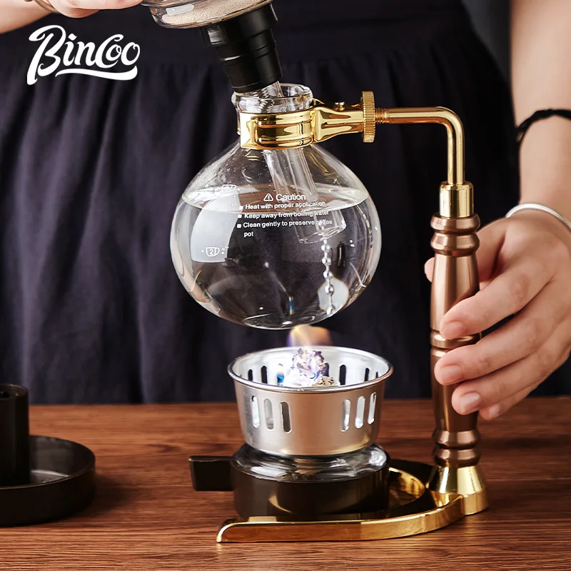 Bincoo 3 Cups 5 Cups Tabletop Siphon Gravity Coffee Maker Set Gift Glass Siphon Syphon Coffee Tools