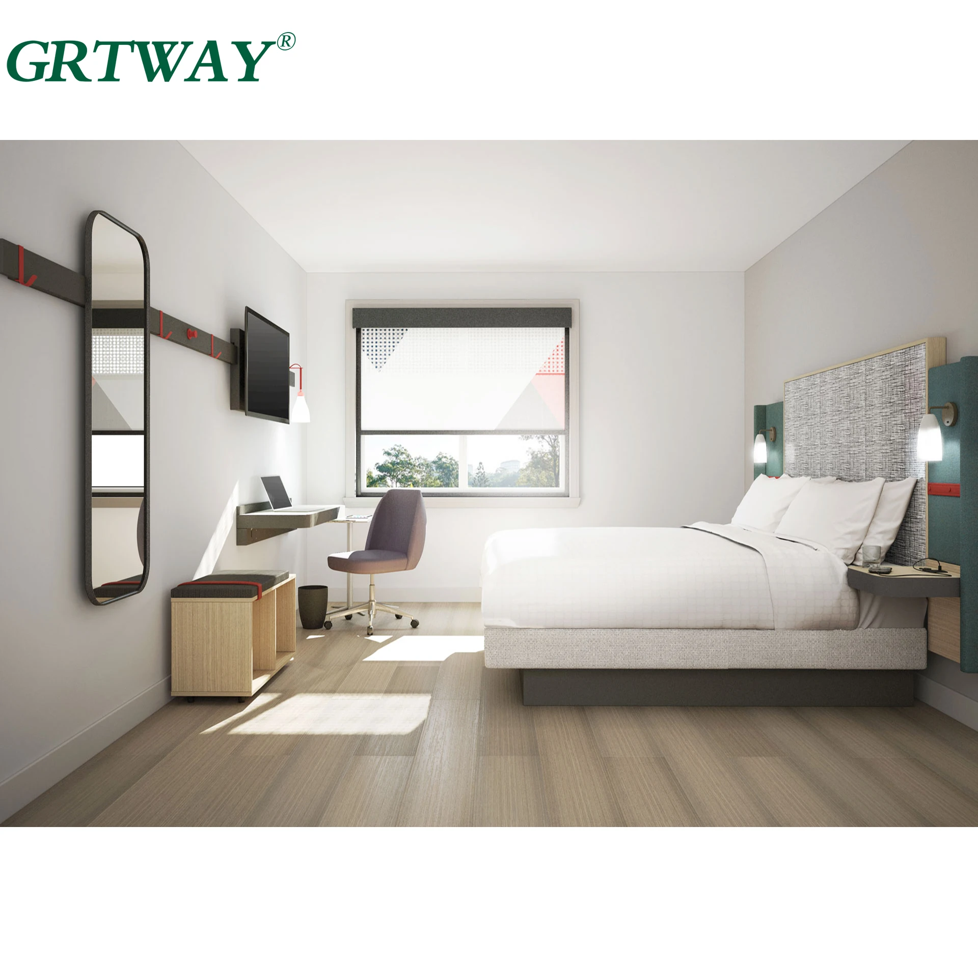 GRT6250 Avid Hotel Room Furniture Customized Headboard Bedroom Sets King Queen Hotel Furniture