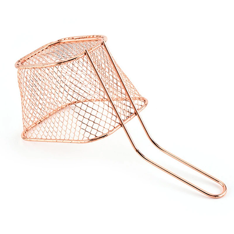 Stainless Steel Long French Fries Fried Net Table Fried French Fries Sieve Drain Oil Net Lengthened Basket