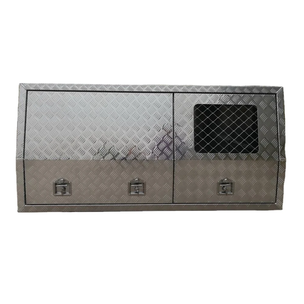 Aluminum Alloy Checker Plate UTE Canopy with Dog box Pick up Truck Tool Box