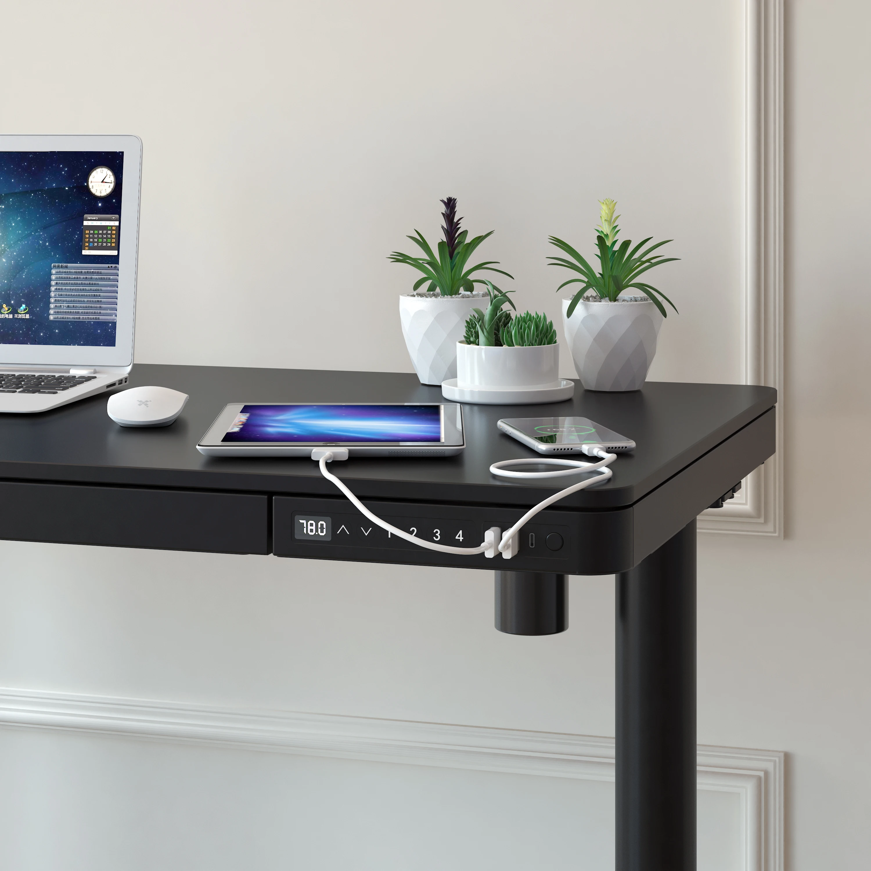 
Wooden Top Kids Children Study Sit Stand Height Adjustable Electric Table Desk Loctek ET117W 