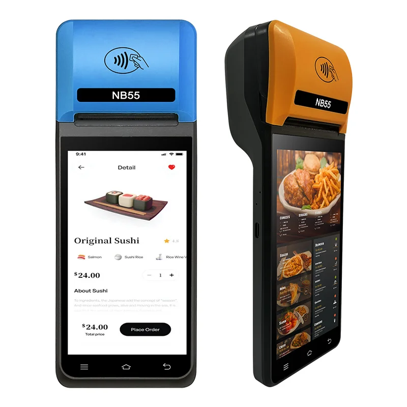 Noryox Android 13/14 портативная Pos-машина 4g Wi-Fi сенсорный экран мобильный портативный Pos-терминал принтер 58 мм