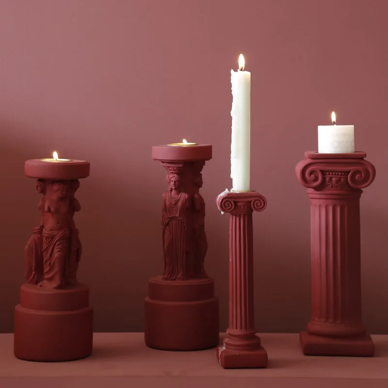 Greek European-style Sophia Venus Statue Roman Column Aromatherapy Candle Holder Creative Soft candle stand decoration