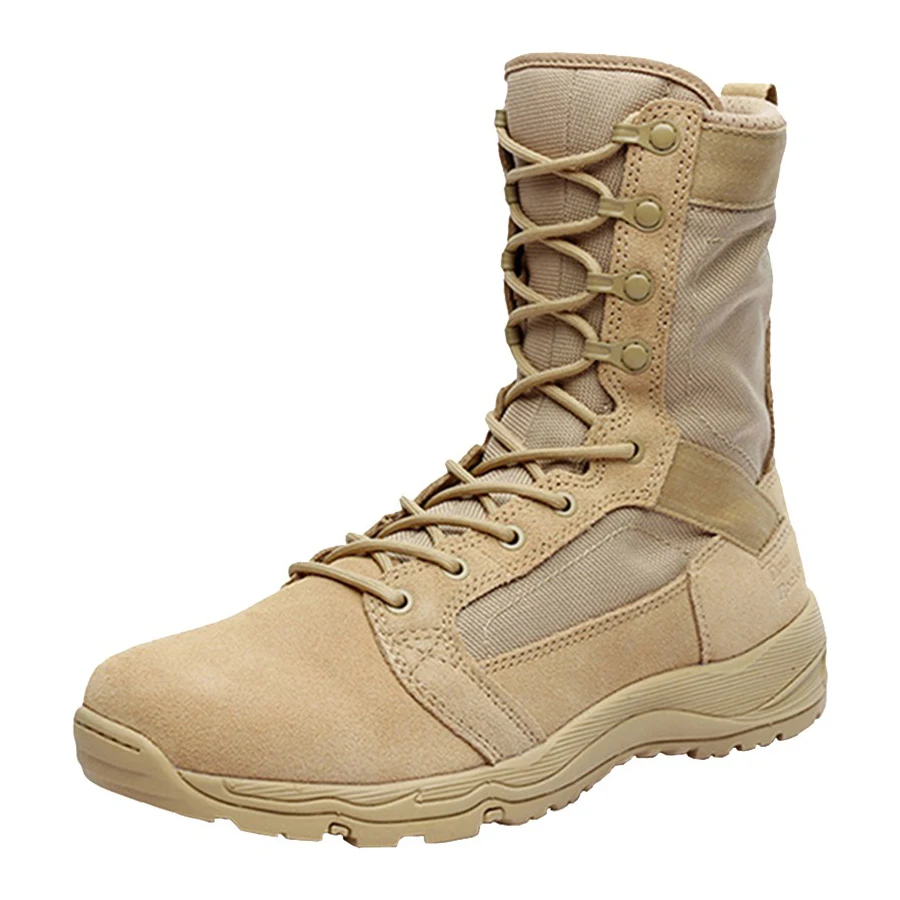 black sand color leather outdoor military army police walking hunting men combat tactical boots