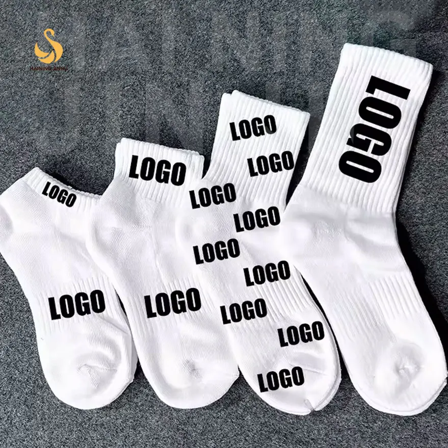 Custom Socks Design Own Logo Crew Socks No Minimum Order Private Your Label Bamboo Cotton Black Man Sport Sock Elite calcetines