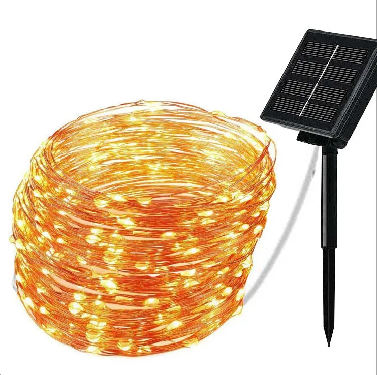 LED Festival Decoration Copper Wire Solar String Lights Outdoor Decorations fairy Wall