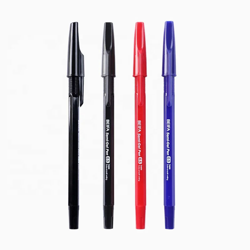 BEIFA TA600 0.5mm ST tip Plug in type Smooth writing office plastic quick drying Factory price Customizable Semi gel pen