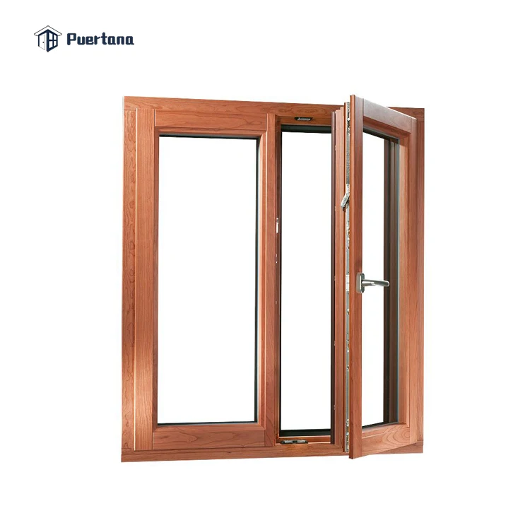 Modern House Window Design Timber Wood Window For House Impact Resistant French Wooden Casement Windows