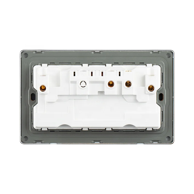 living room glass Double 13A switched socket with neon high quality modern indoor switched socket