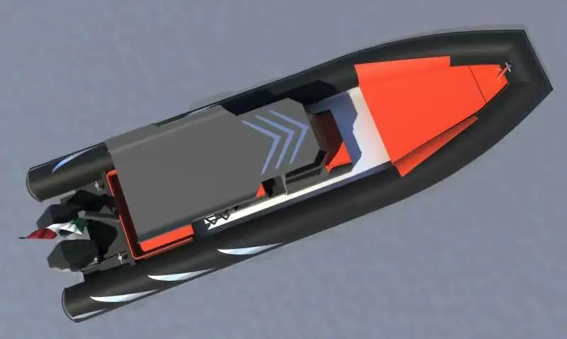 Luxury 28ft RIB860 Deep V Aluminum Hull PVC/Hypalon RIB Boat With T Top Sunshade and Luxury Cushions