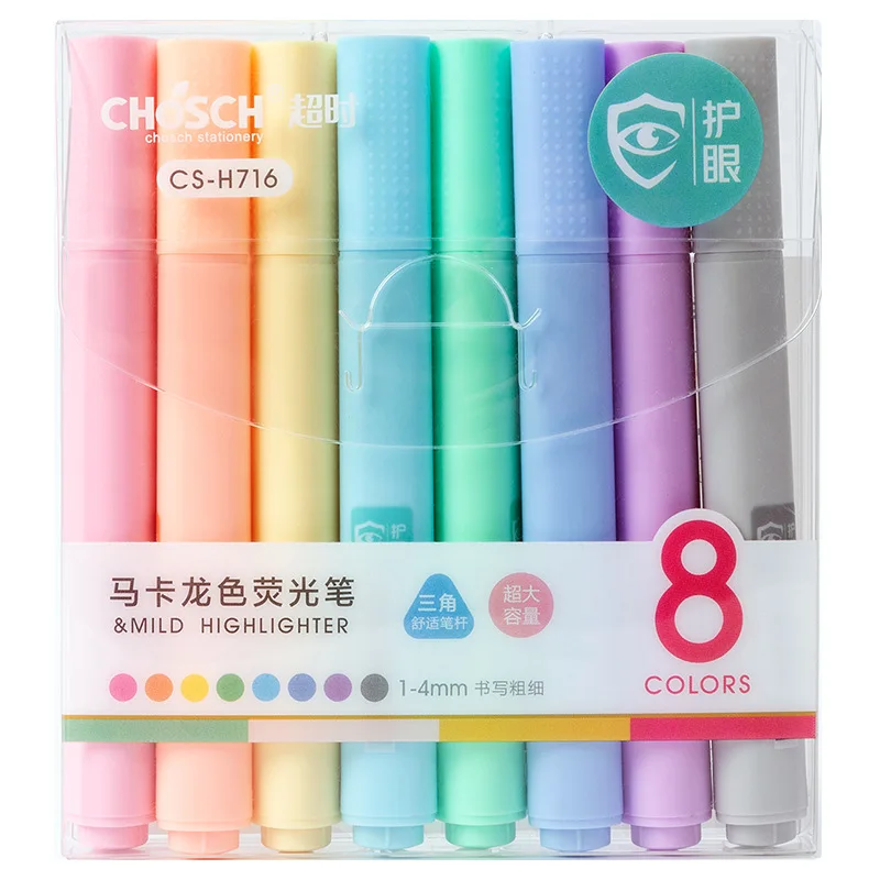 Лидер продаж, яркая ручка-маркер Макарон высокой емкости с мягкой защитой глаз, милая ручка-маркер