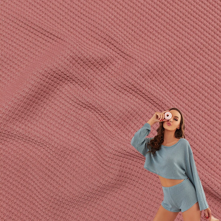 Сертифицированная трикотажная вафельная ткань из органического хлопка и переработанного полиэстера для женщин