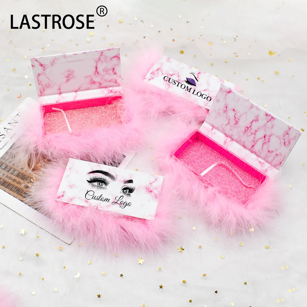 Оптовая продажа лавандовый ресничный ящик с меховой упаковкой поставщик OEM пустой упаковочный для ресниц мраморный чехол из розового