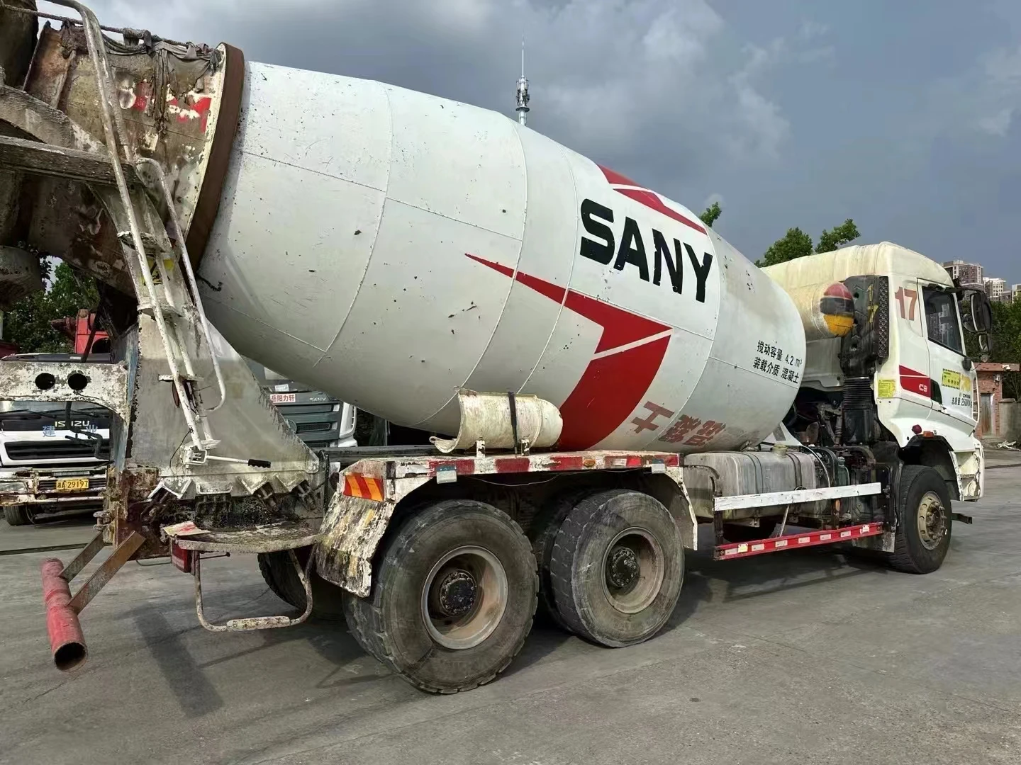 19 Years Sany 3 Axle 12 Square Used Mixer Truck Transportation Truck Diesel Engine 257KW Power Used