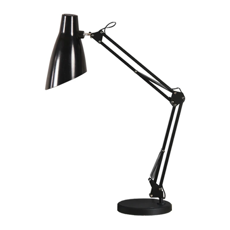 Modern Flexible Desk Lamps Iron Study/Computer Lights Reading Light Long Swing Arm Black/White LED Home Decor Table Lamp
