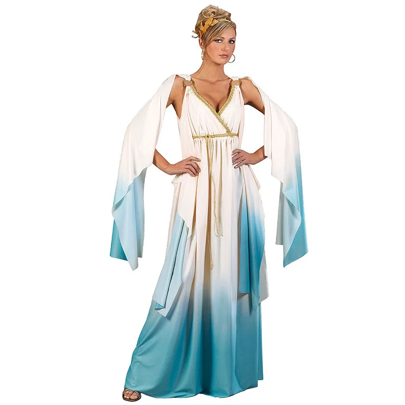 M-xl Medieval Arabian Mythology Princess Cleopatra Halloween Greek Goddess Dress Costume