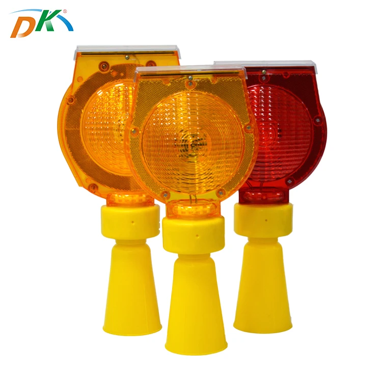 DK Strobe Warning Traffic Cone Shaped Solar Powered Led Light Traffic Roadway Safety 2pcs High Brightness LED 5.5V/0.5W CE ROHS
