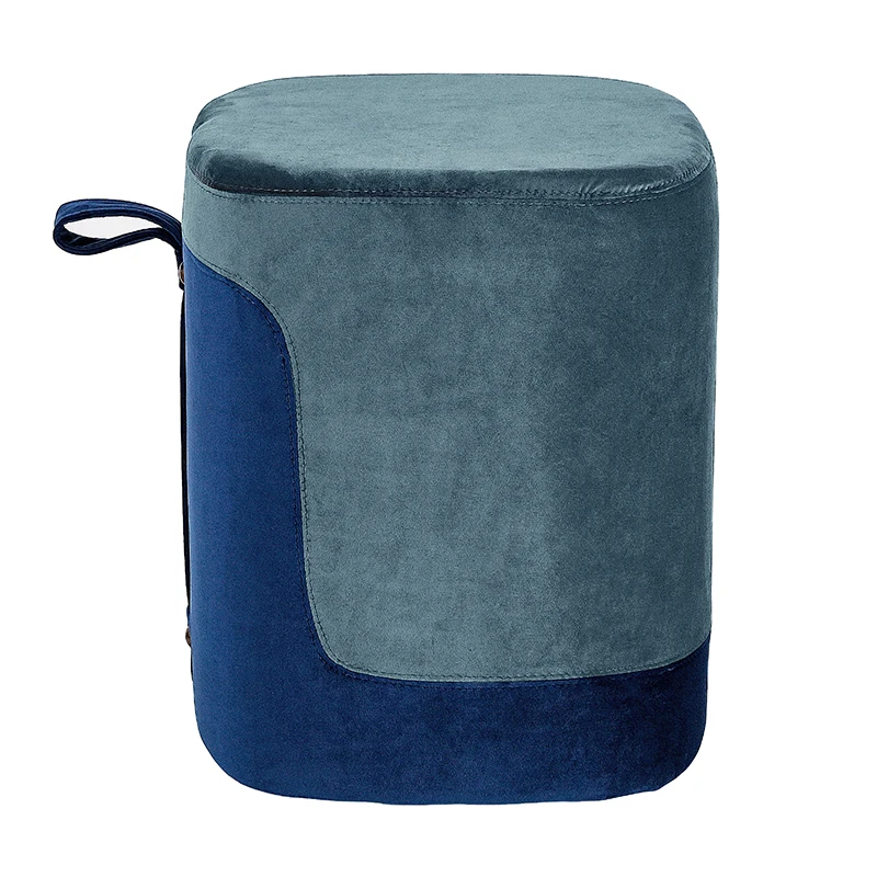 USA warehouse direct ship Modern living room furniture fabric square side velvet Ottoman stool
