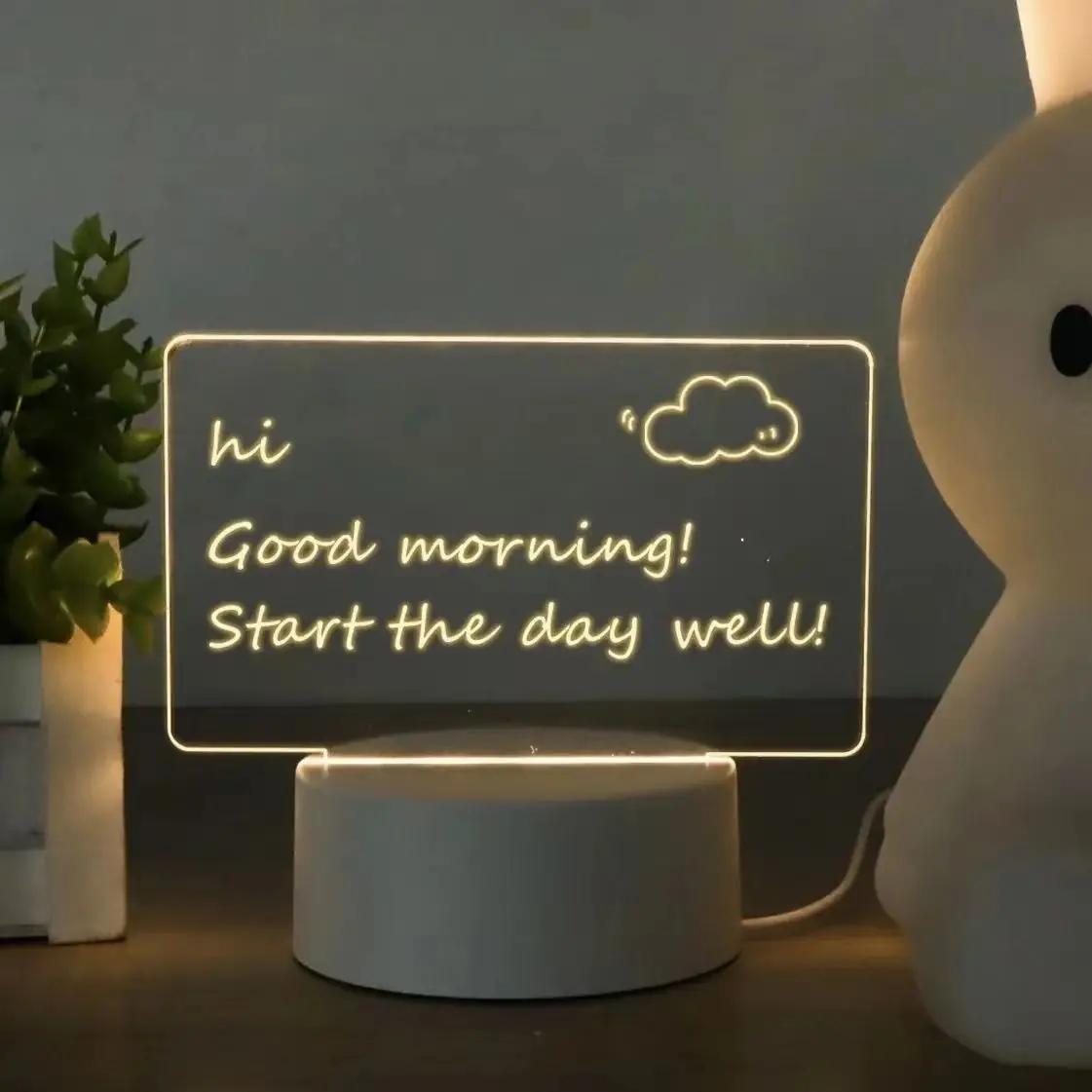 Erasable writing board Creative DIY RGB LED memo message Luminous Note acrylic Writing board light for kid gift