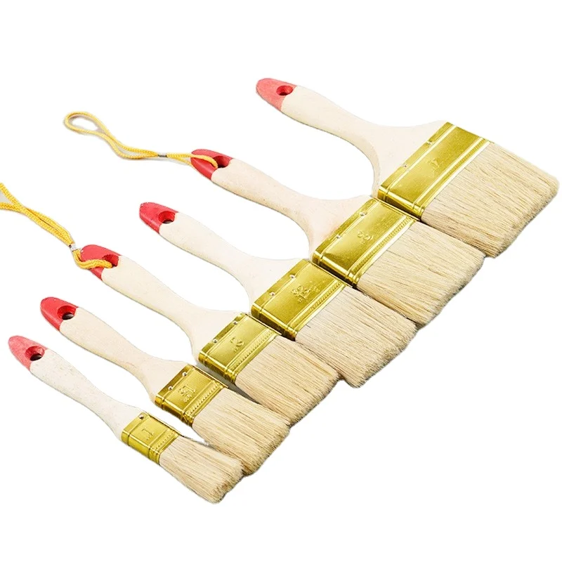 High quality thickened brown bristle industrial cleaning brush hog bristle paint brush household hog hair barbecue