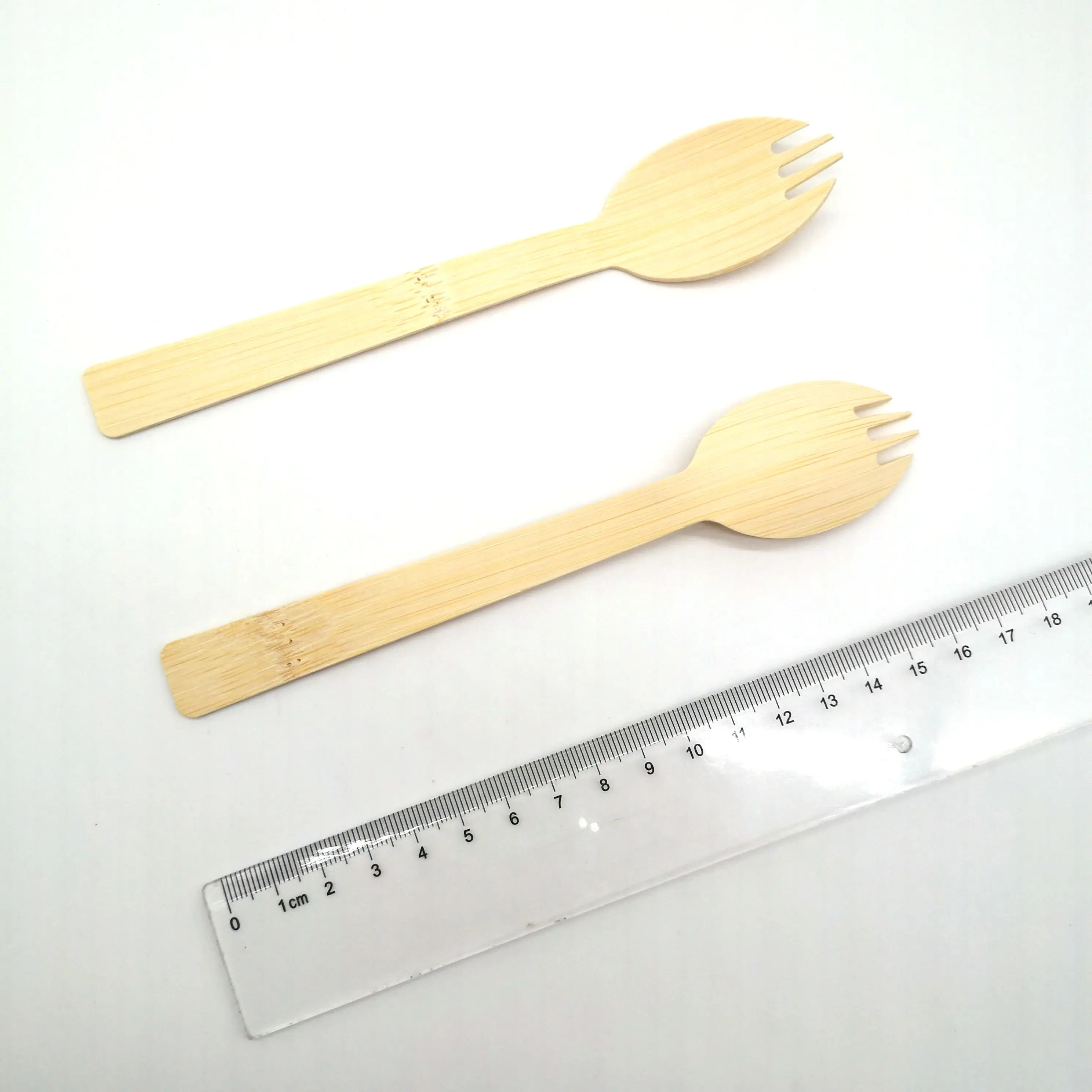 Eco-friendly  Disposable bamboo spork  Spoon Fork 2-in-1 Cutlery