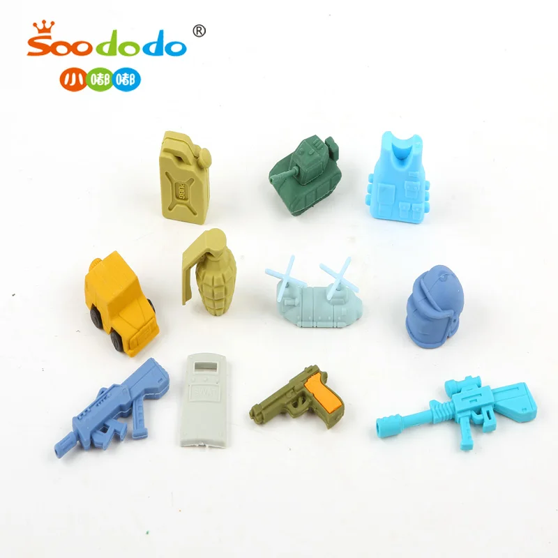 Amazon supplier New Promotion Products 3D Mini Gun Shaped Pencil Eraser For Kid