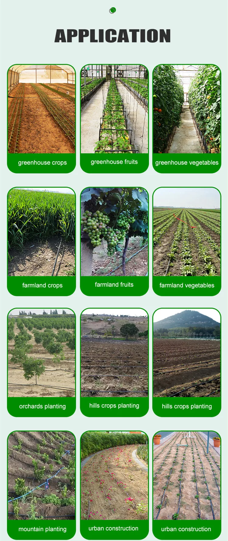 china manufacturer pressure compensate 20cm 16mm drip line onions irrigation system belt drip tape for agricultural