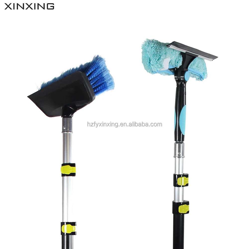 Telescopic Cleaning Tools Kit with Extension Handle Window Squeegee and Floor Washing Brush for Window Cleaning