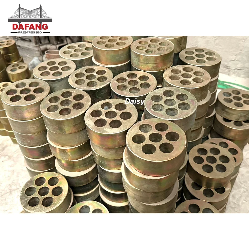 Construction Building Materials JM15 YM15 15.2mm Wedge Anchor 7 Holes Prestressed Anchorage for Post Tensioning Engineering