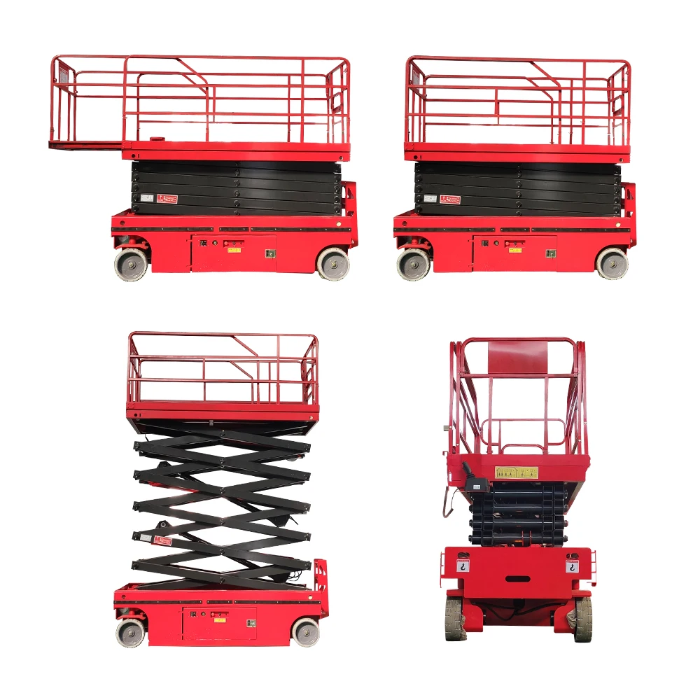 High Building Cleaning Scaffolding Hydraulic Electric Mobile Scissor Shear Fork Lift Aerial Work Platform 6m 12m 16 Meter 500kg