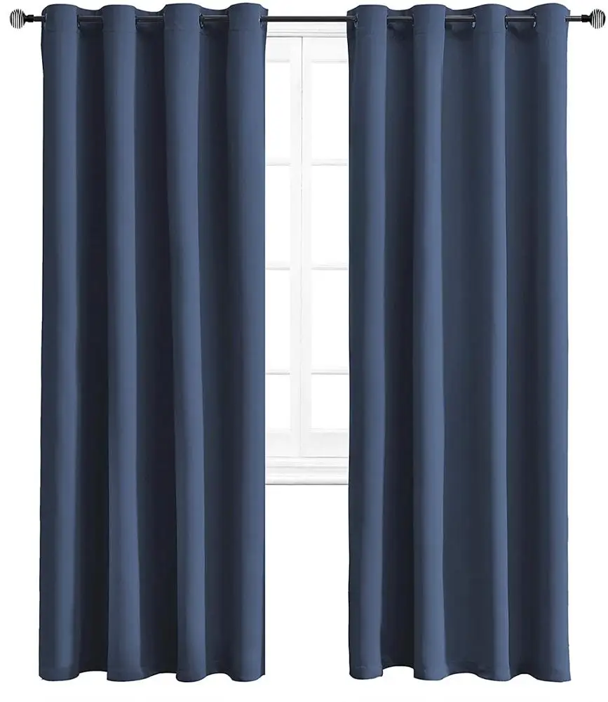 
Wholesale bulk blackout 100% polyester solid window curtains living room 