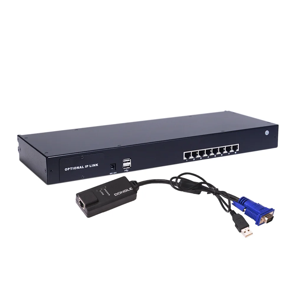 Китай поставщик модульная конструкция 17 дюймов CAT5 8 портов-rail KVM консоль LCD с клавиатуры и мыши &