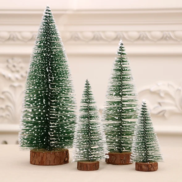 1pcs 10cm to 40cm Mini Christmas Tree Green Small Pine Tree Sisal Placed in the Desktop New Year Xmas Party Ornaments Navidad