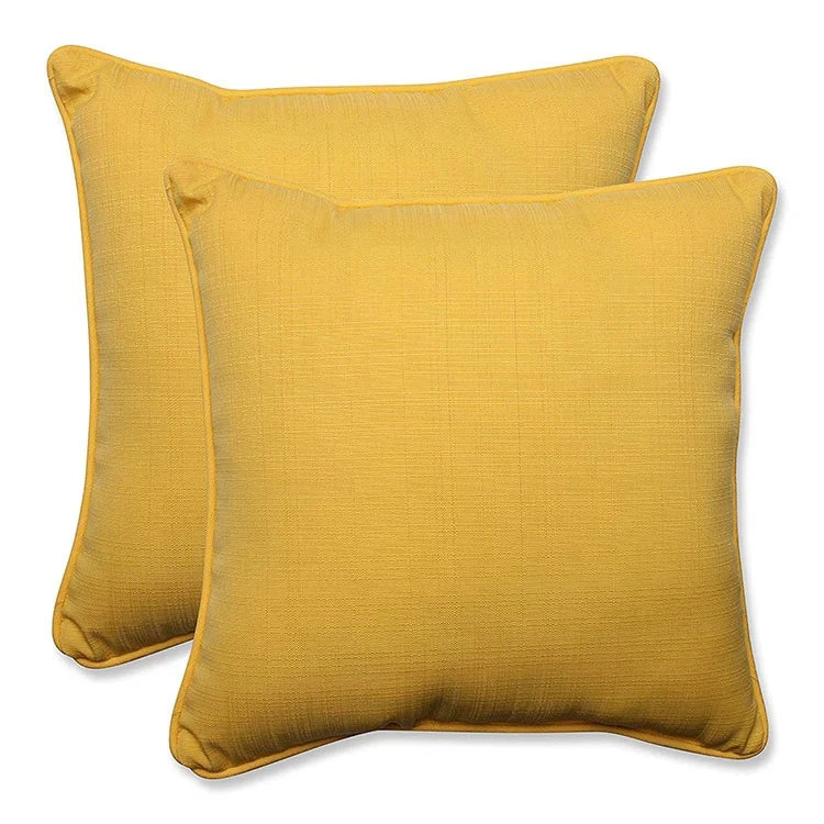 bright saffron yellow cheap waterproof throw pillow and scatter cushions 18x18 inch