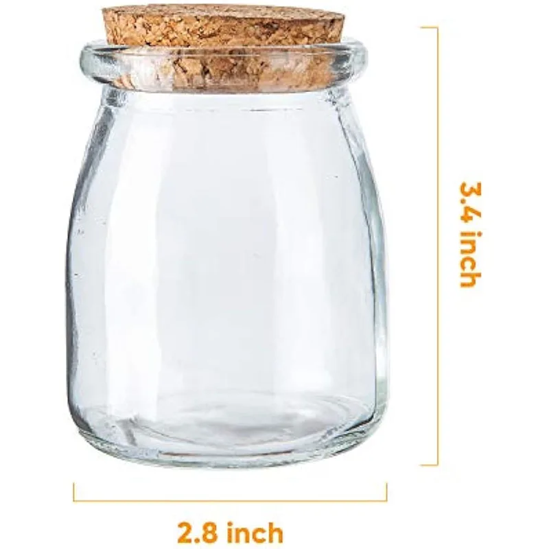 Jars Mini Round Clear Storage Glass with Cork Lids for Wedding Gifts Wholesale 100ml 150ml 200ml Kitchen Storage Bottles & Jars