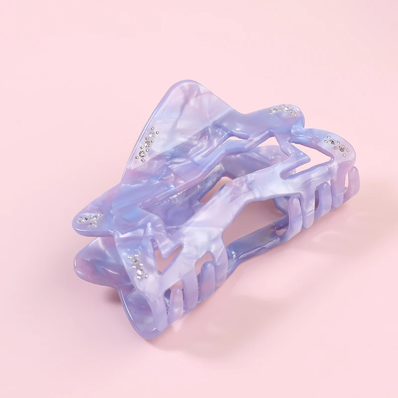 Midairy factory direct sell OEM ODM irregular hollow girly rhinestone hair claw clips for women ladies accessories 80x45mm 4236