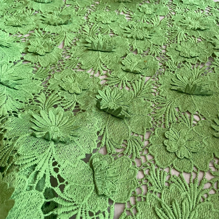 2024 New design African bridal wedding decoration materials Guipure Lace Fabric Nigerian Cord Embroidery Lace Fabric