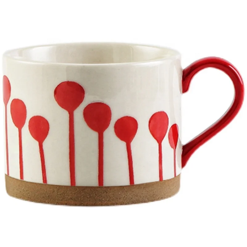 Retro Creative Mug 420ml Rough Ceramic Oatmeal Breakfast Porcelain Milk Coffee Drinking Cup For Daily Use With Handle