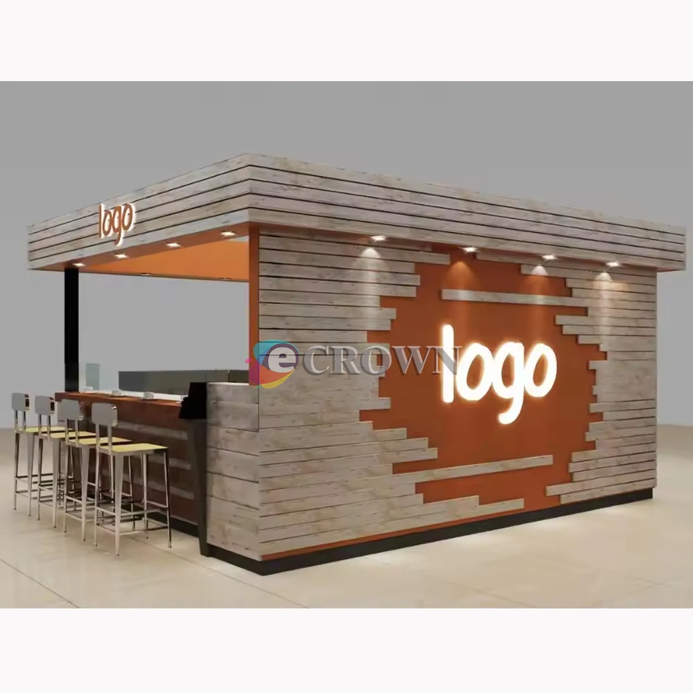 Mall kiosk shopping mall Round design cafe bar coffee Invisible bakery juice kiosk cookie bar coffee display design