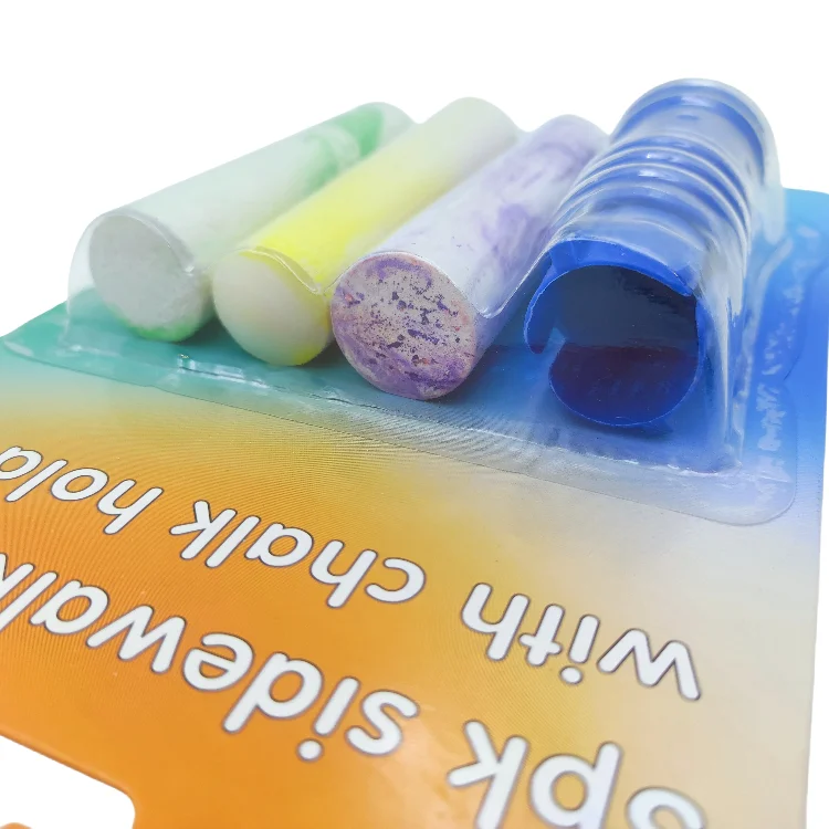 Factory Hot Sell Washable Dustless sports chalk Sidewalk Chalk 3 Colors magnesium carbonate Material with Plastic Chalk Holder