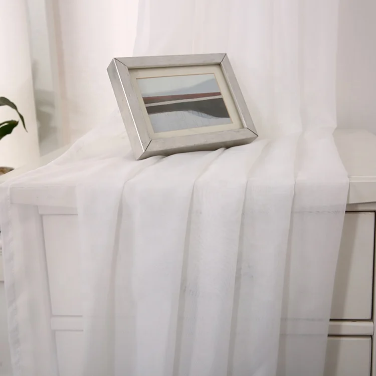 home decoration  100% polyester ready made modern sheer curtains