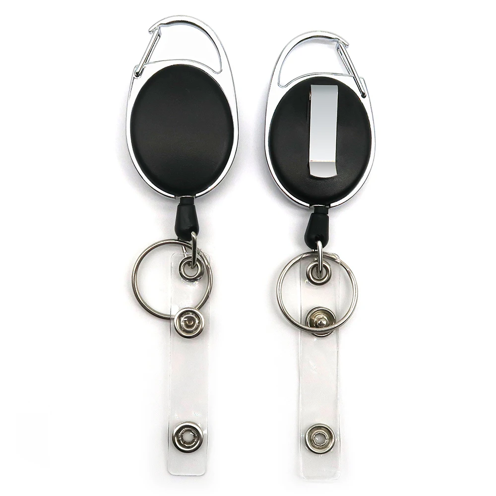 
Custom Pull Yoyo Holder Name ID Card Retractable Badge Reel With Alligator Clip Carabiner 